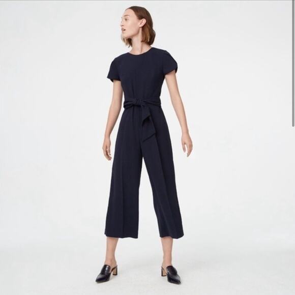 Club Monaco NWT Ostenn Petal Sleeve Cropped wide leg Jumpsuit wedding spring 12 - Picture 1 of 10